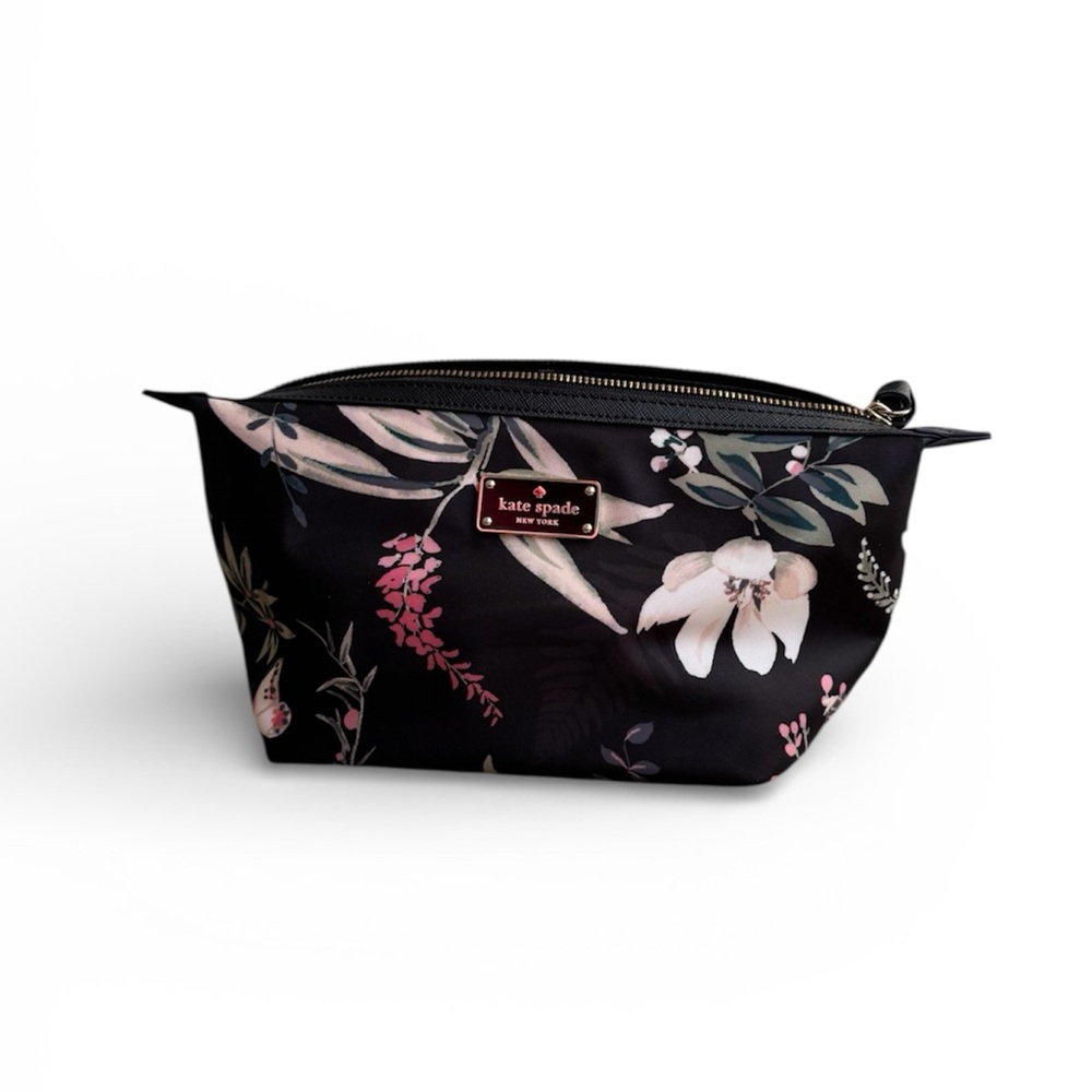 Kate Spade Black Floral Women's Cosmetic Bag